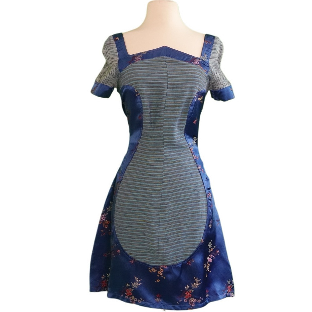 Vintage Asiatic Fit and Flare Midi Dress with Cut Out Details